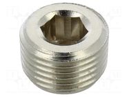 Accessories: screw plug; R 1/2" external; nickel plated brass PNEUMAT