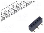 Connector: pin strips; socket; female; PIN: 5; vertical; SMT; 1mm GCT