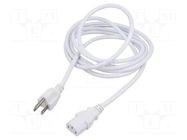 Cable; 3x0.75mm2; IEC C13 female,NEMA 5-15 (B) plug; PVC; 1m LIAN DUNG