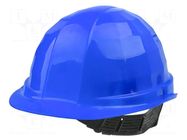 Protective helmet; adjustable; Size: 52÷62mm; blue; polyetylene WOLFCRAFT