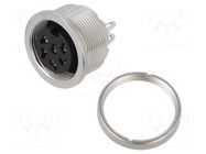 Connector: M16; socket; female; PIN: 6; 5A; 250V; soldering; straight BINDER