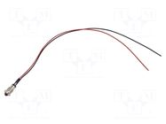 Indicator: LED; prominent; red; 2VDC; Ø8mm; MPC; cables; 300mm; metal BIVAR