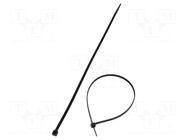 Cable tie; L: 290mm; W: 3.6mm; black; polyamide; UL94V-2; -40÷85°C MTA