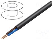 Wire; H05RN-F; 2x0.75mm2; stranded; Cu; rubber; black; 300V,500V HELUKABEL
