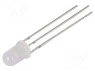 LED; red/yellow; 5mm; 60°; Front: convex; 1.9÷2.4VDC; No.of term: 3 OPTOSUPPLY