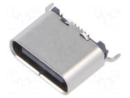 Connector: USB C; socket; SMT; PIN: 16; vertical; top board mount GCT