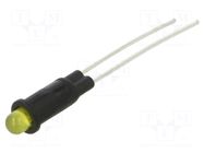 Indicator: LED; yellow; 2VDC; PM3; plastic; 3mm; 30mcd BIVAR