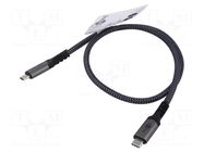 Cable; USB 4.0; USB C plug,both sides; 0.5m; black,grey; PVC; 240W GOOBAY