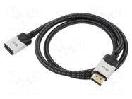 Cable; DisplayPort socket,DisplayPort plug; PVC; textile; 1m VCOM