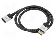 Cable; DisplayPort socket,DisplayPort plug; PVC; textile; 1m VCOM