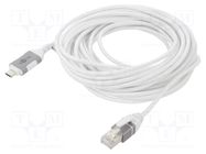 Cable; slim,USB 3.1; RJ45 plug,USB C plug; nickel plated; 7.5m GOOBAY