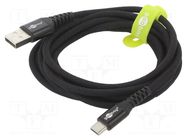 Cable; USB 2.0; USB A plug,USB C plug; 2m; black; 0.48Gbps; 60W; 3A Goobay