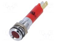 Indicator: LED; flat; red; 24VDC; Ø8mm; connectors; metal CML INNOVATIVE TECHNOLOGIES