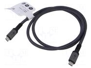 Cable; USB 4.0; USB C plug,both sides; 1m; black,grey; 4K,8K,HDR GOOBAY