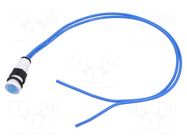 Indicator: LED; prominent; blue; 230VAC; Ø10mm; cables; 300mm POLAM-ELTA