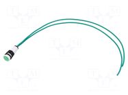 Indicator: LED; prominent; green; 230VAC; Ø10mm; cables; 300mm POLAM-ELTA