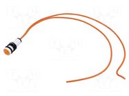 Indicator: LED; prominent; orange; 230VAC; Ø10mm; cables; 300mm POLAM-ELTA
