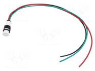 Indicator: LED; prominent; red/green; 230VAC; Ø10mm; cables; 300mm POLAM-ELTA