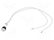 Indicator: LED; prominent; white; 230VAC; Ø10mm; cables; 300mm POLAM-ELTA