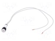 Indicator: LED; prominent; white; 230VAC; Ø10mm; cables; 300mm POLAM-ELTA