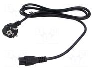 Cable; 3x0.75mm2; CEE 7/7 (E/F) plug angled,IEC C5 female; PVC POS
