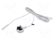 Cable; 2x0.75mm2; BS 1363 (G) plug,IEC C7 female; PVC; 5m; white POS