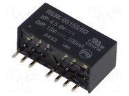 Converter: DC/DC; 3W; Uin: 4.5÷9VDC; Uout: 15VDC; Iout: 200mA; SIP8 RECOM