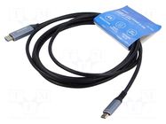 Cable; HDMI plug,USB C plug; 3m; black SAVIO