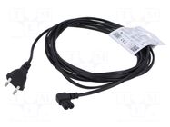 Cable; 2x0.75mm2; CEE 7/16 (C) plug,IEC C7 female angled; PVC SAVIO