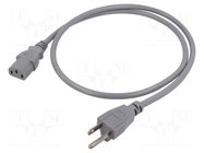 Cable; 3x0.75mm2; IEC C13 female,NEMA 5-15 (B) plug; PVC; 1m LIAN DUNG