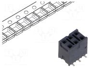 Connector: pin strips; socket; female; PIN: 6; vertical; SMT; 2.54mm SAMTEC