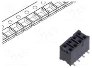 Connector: pin strips; female; PIN: 8; 2.54mm; gold-plated; SMT SAMTEC