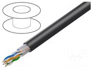 Wire; BiTLAN,U/UTP; 4x2x23AWG; 6; wire; Cu; PE; black; 7mm BITNER