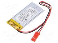 Re-battery: Li-Po; 3.7V; 450mAh; cables,JST SYP-02T-1 socket AKYGA BATTERY