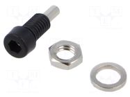 Connector: 2mm banana; socket; 10A; 60VDC; Overall len: 17mm; black ELECTRO-PJP