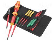Kit: screwdrivers; insulated,slim; 1kVAC; PZ/S1,PZ/S2; case WERA
