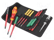 Kit: screwdrivers; insulated,slim; 1kVAC; PZ/S1,PZ/S2; case WERA
