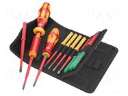 Kit: screwdrivers; insulated,slim; 1kVAC; PZ/S1,PZ/S2; case WERA