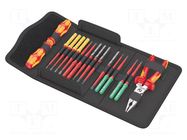 Kit: screwdrivers; insulated; 1kVAC; PZ/S1,PZ/S2; case; 17pcs. WERA