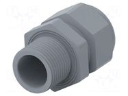 Cable gland; without nut,with long thread; M20; 1.5; IP68; grey TE Connectivity
