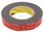 Tape: fixing; W: 25mm; L: 5.5m; Thk: 1.6mm; acrylic; black 3M