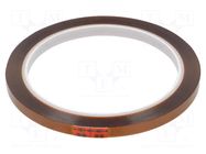 Tape: electrical insulating; W: 6mm; L: 33m; Thk: 0.076mm; silicone 3M