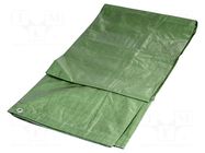 Tarpaulin; L: 3m; Width: 2m; green; with metal rings; 90g/m2; 6m2 SOLID TOOLS