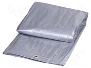 Tarpaulin; L: 3m; Width: 2m; silver; with metal rings; 120g/m2; 6m2 SOLID TOOLS