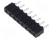 Connector: pin strips; socket; female; PIN: 8; straight; THT; 2.54mm SAMTEC
