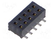 Connector: pin strips; socket; female; PIN: 10; vertical; SMT; 2x5 SAMTEC