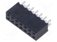 Connector: pin strips; socket; female; PIN: 14; straight; THT; 2mm SAMTEC