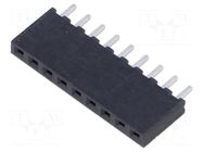Connector: pin strips; socket; female; PIN: 9; straight; THT; 2mm SAMTEC