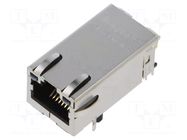 Connector: RJ45; socket; PIN: 8; shielded,PoE,with LED; 8p8c; THT BEL FUSE