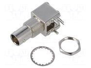 Connector: BNC; socket; female; angled 90°; 75Ω; THT; on PCBs AMPHENOL RF